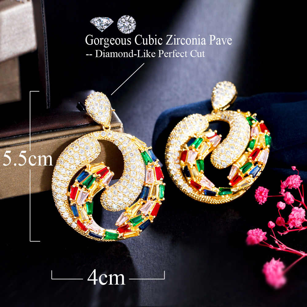 18K Gold Plated Large Multicolor Exaggerated Earrings