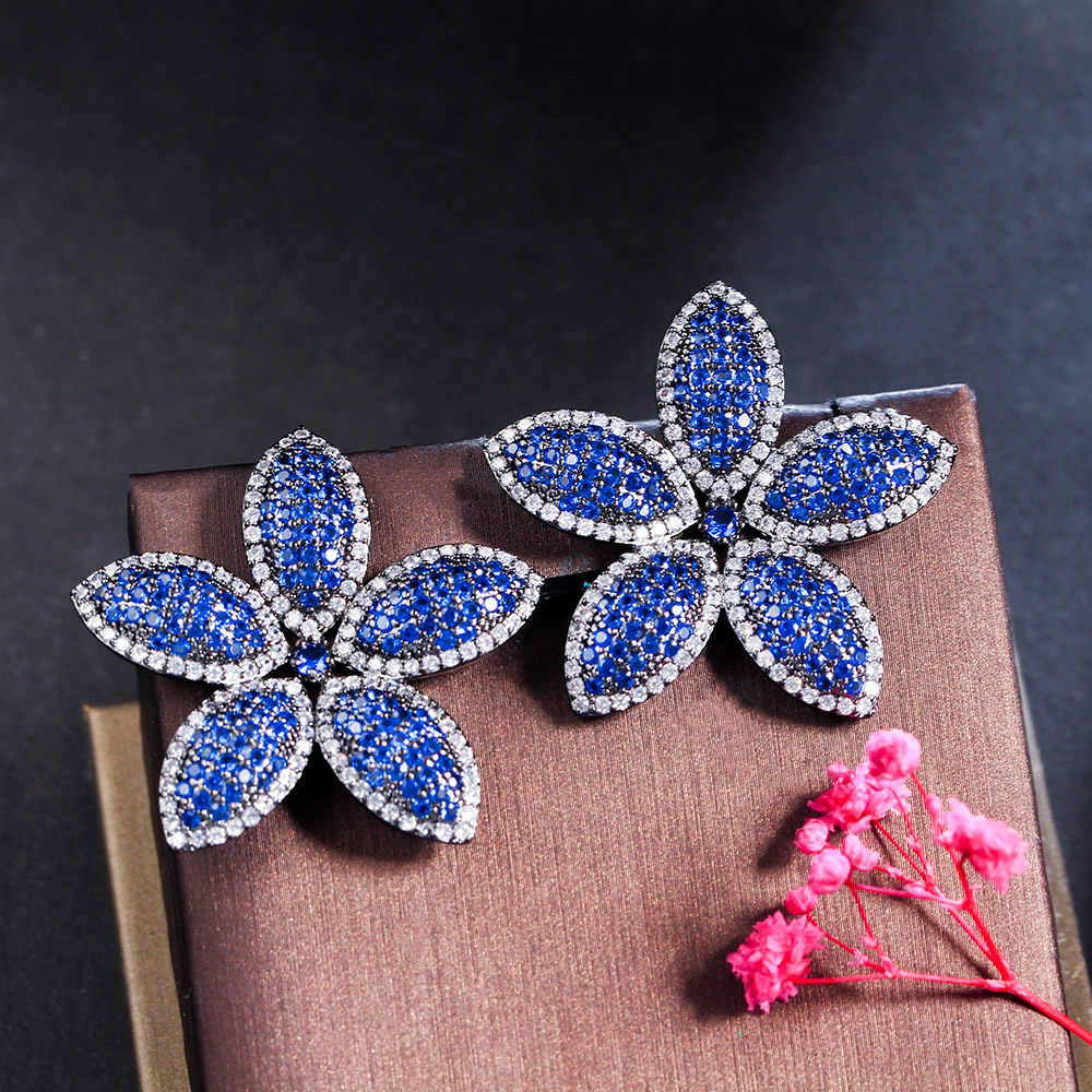 Silver Plated Flower Shape Multicolor Earrings