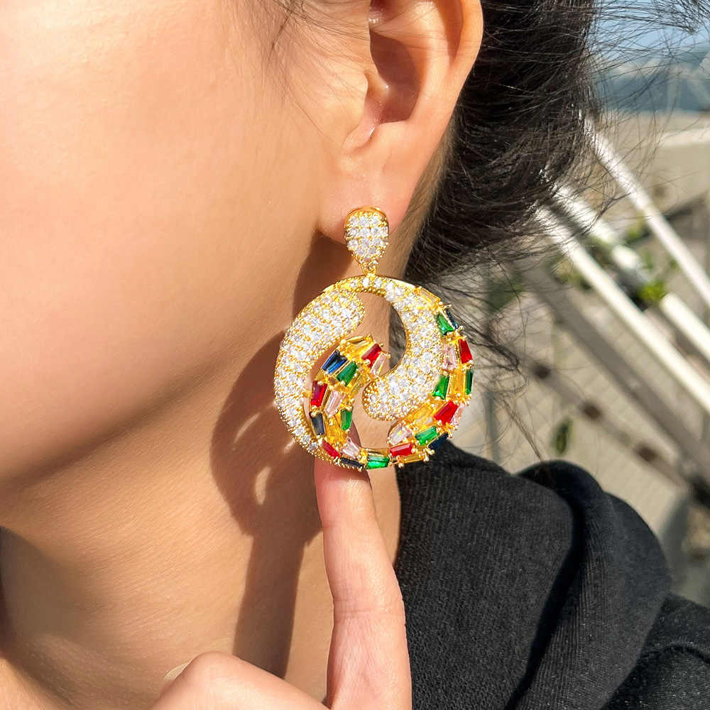 18K Gold Plated Large Multicolor Exaggerated Earrings