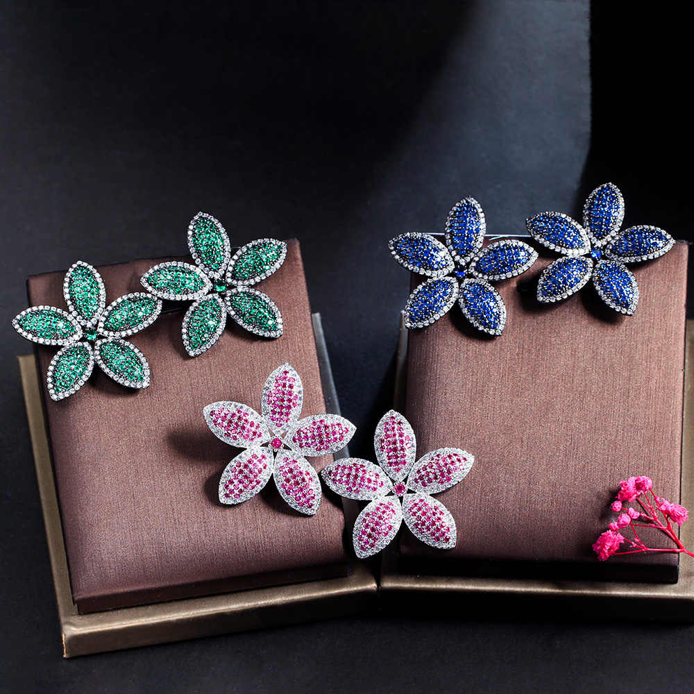 Silver Plated Flower Shape Multicolor Earrings